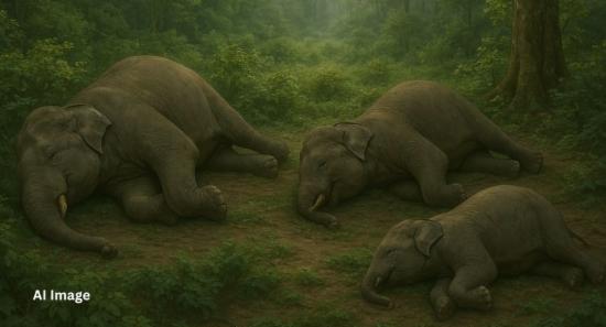 Three Wild Elephants Found Dead Inside Forest